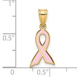 14k Small Enameled Awareness Ribbon Pendant