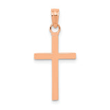 14k Rose Gold Polished Cross Pendant