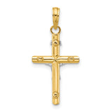 14K Two-tone INRI Hollow Crucifix Charm