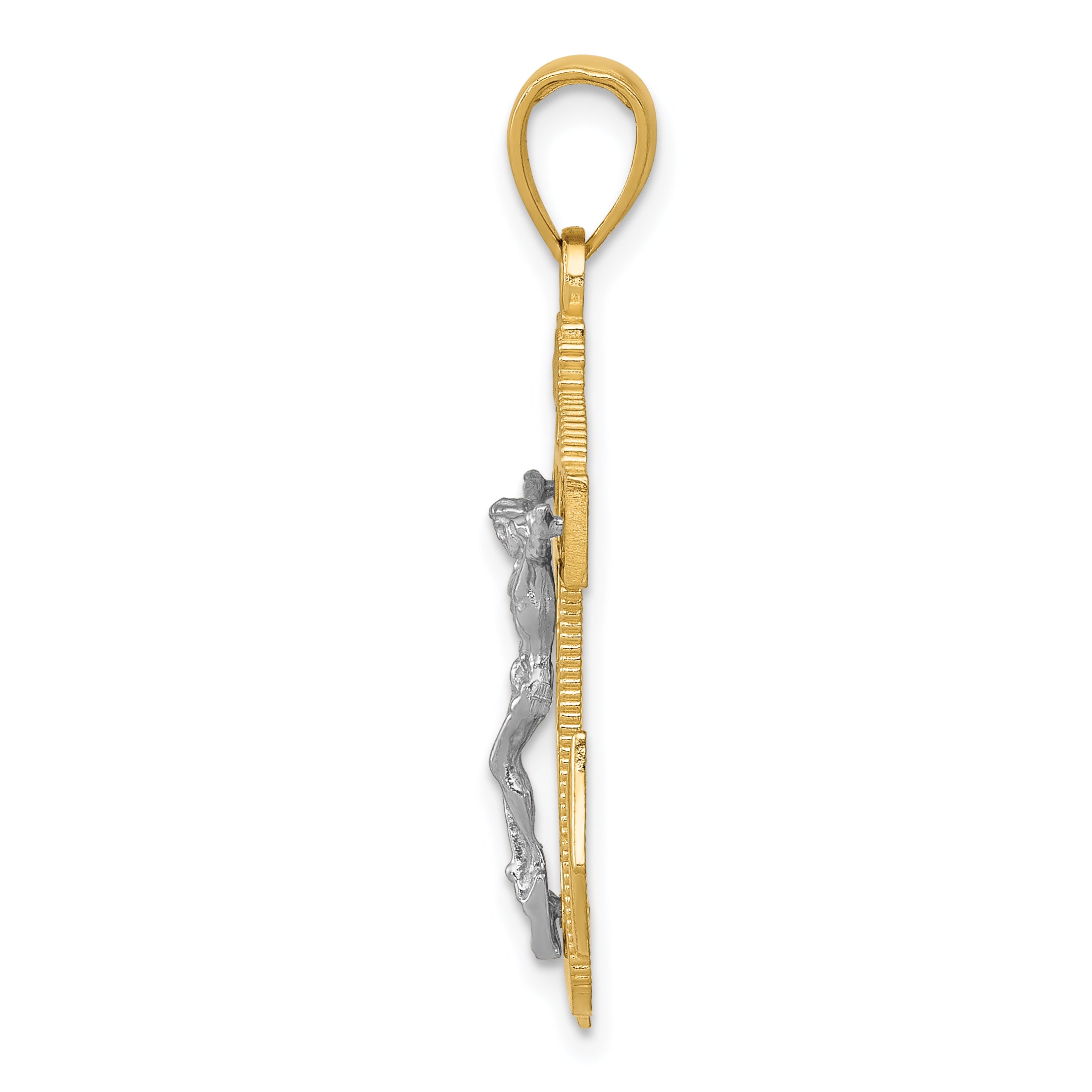 14k Two-tone Mariners Crucifix Pendant