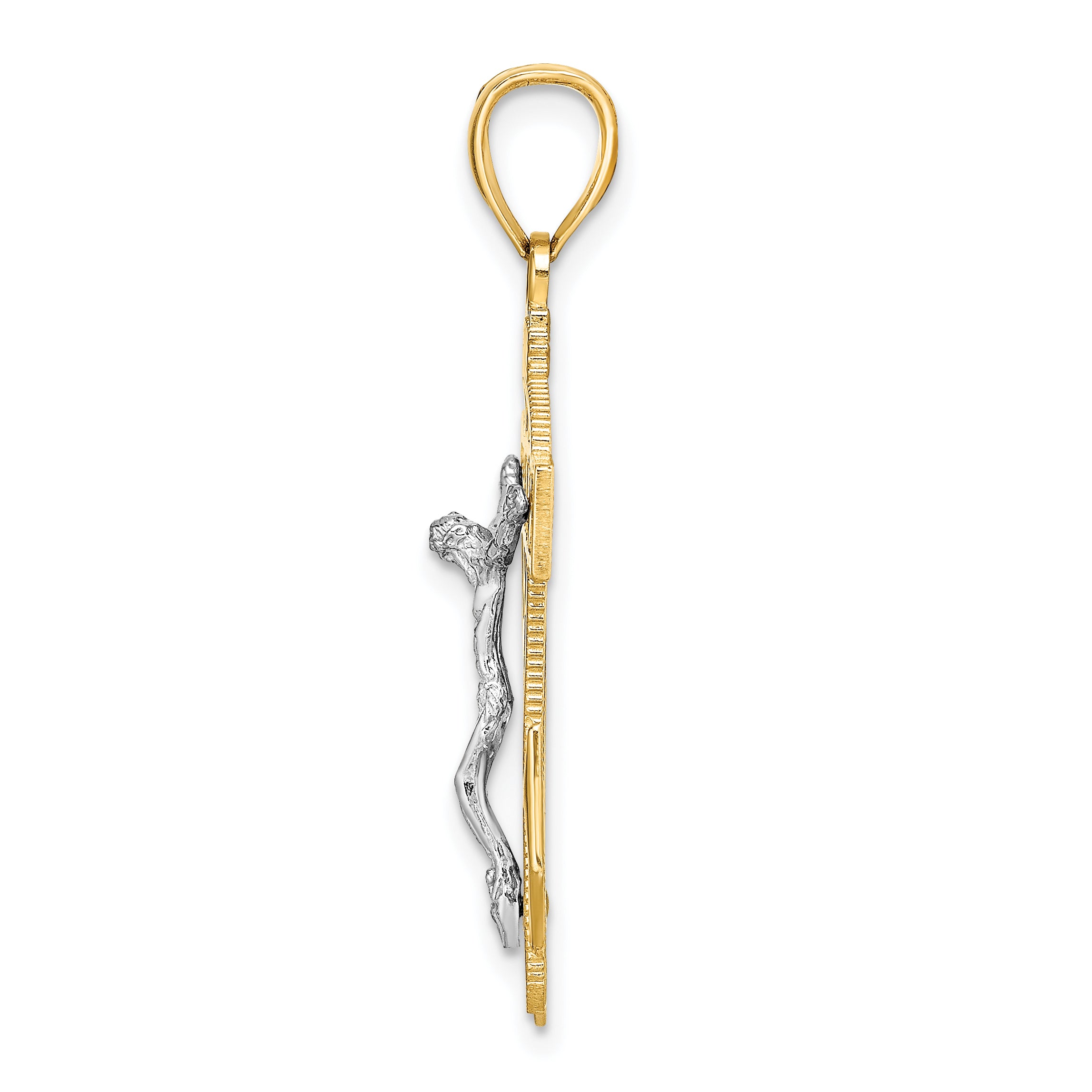 14k Two-tone Mariners Crucifix Pendant