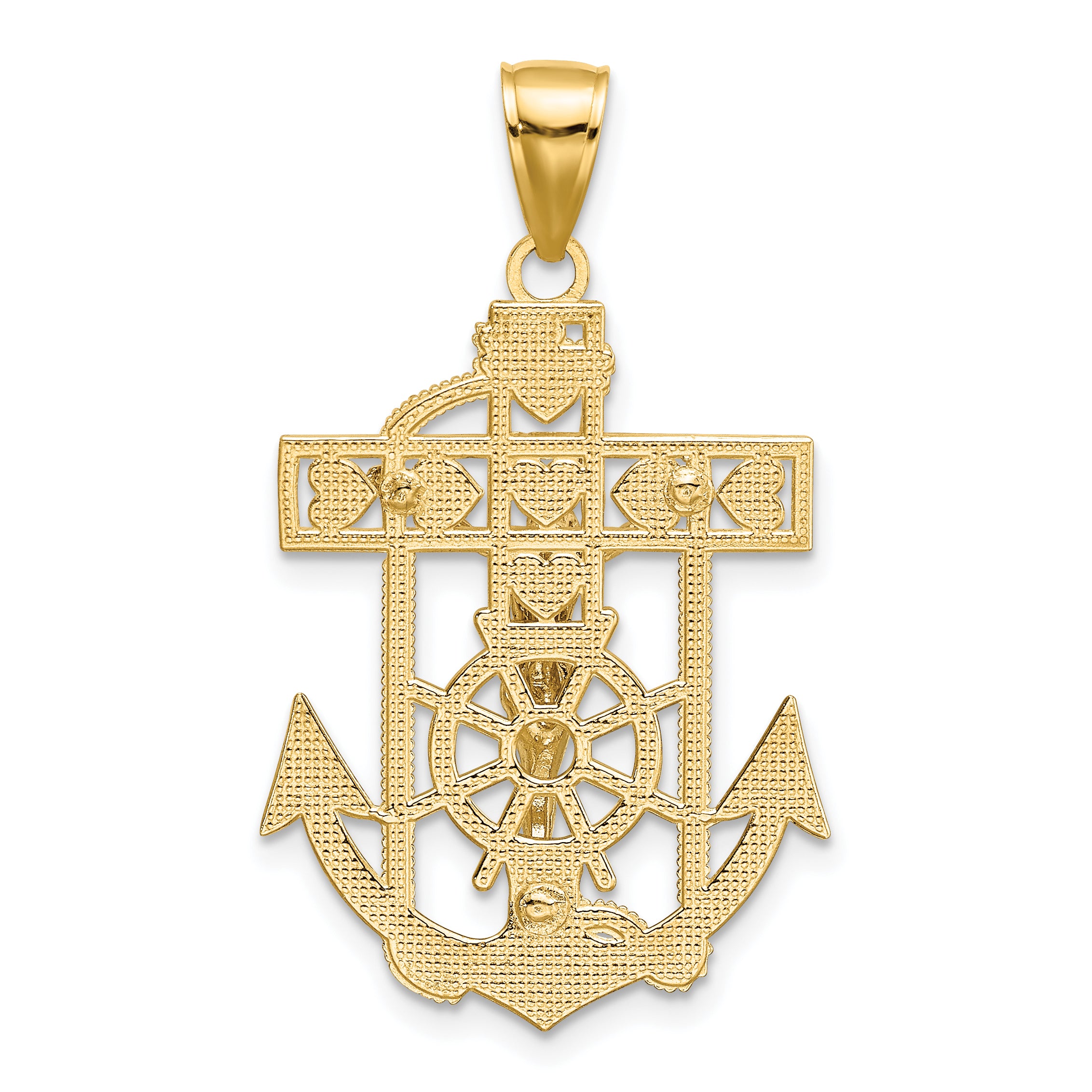 14k Two-tone Mariners Crucifix Pendant