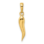 14k Medium 3D Italian Horn Pendant