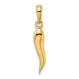 14k Medium 3D Italian Horn Pendant