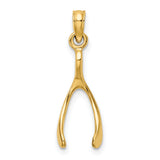 14k Wishbone Pendant