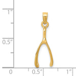 14k Wishbone Pendant