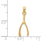 14k Wishbone Pendant