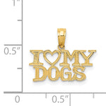 14k I HEART MY DOGS Pendant