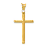 14k 3-D Polished Hollow Cross Pendant
