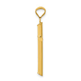 14k 3-D Polished Hollow Cross Pendant