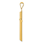 14k 3-D Polished Hollow Cross Pendant
