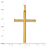 14k 3-D Polished Hollow Cross Pendant