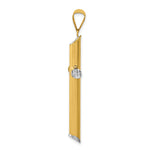 14K W/Rhodium 3-D Hollow D/C Cross Pendant