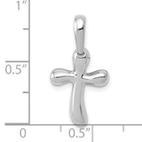 14k White Gold Small Freeform Cross Pendant