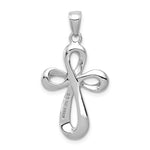 14k White Gold Cross Pendant