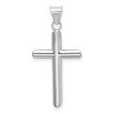 14k White Gold Polished Hollow Cross Pendant
