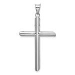 14k White Gold Polished Hollow Cross Pendant