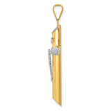 14K Two-Tone w/Rhodium Inri Crucifix Pendant