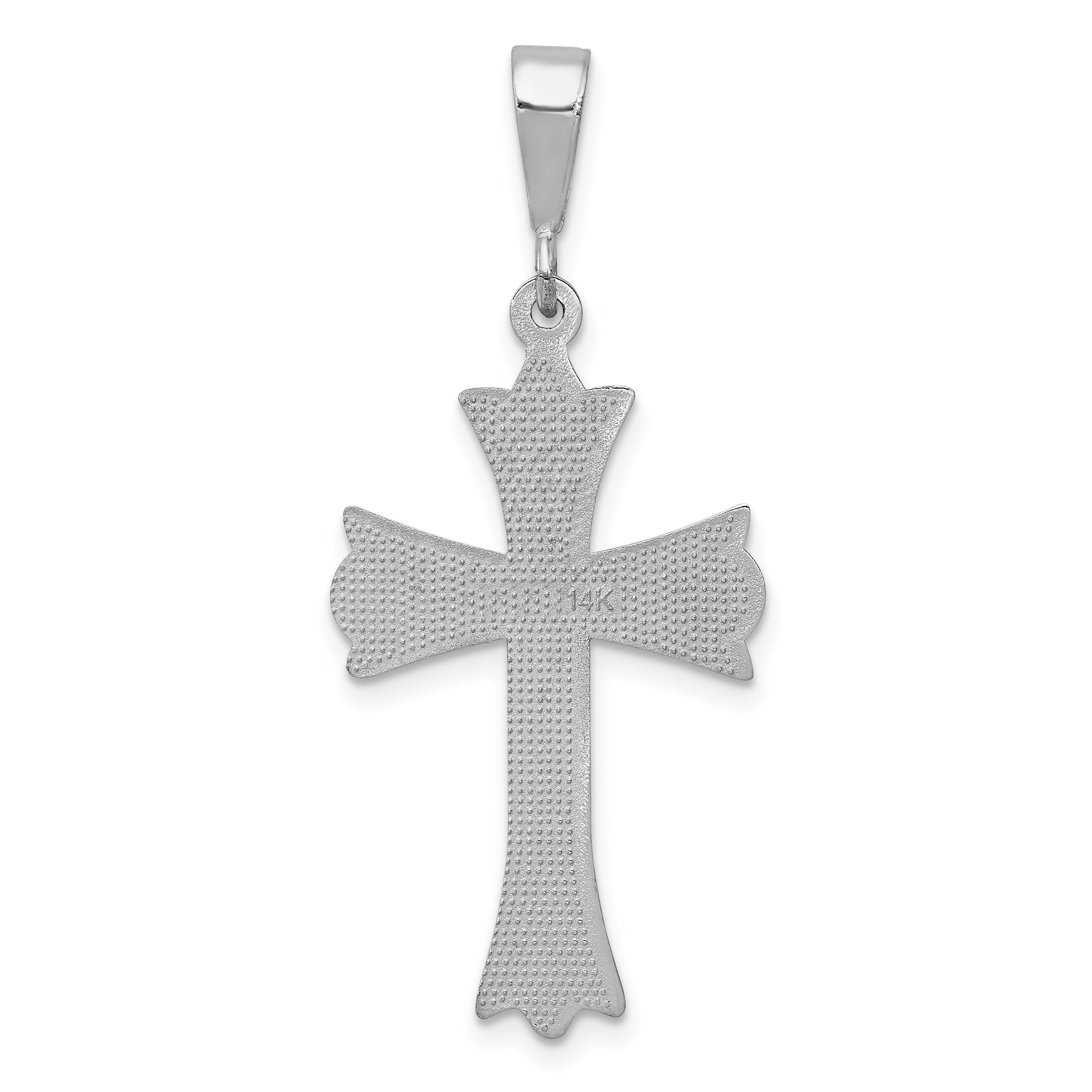 14k White Gold Cross Pendant