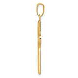 14k w/Rhodium Fancy Cross Pendant