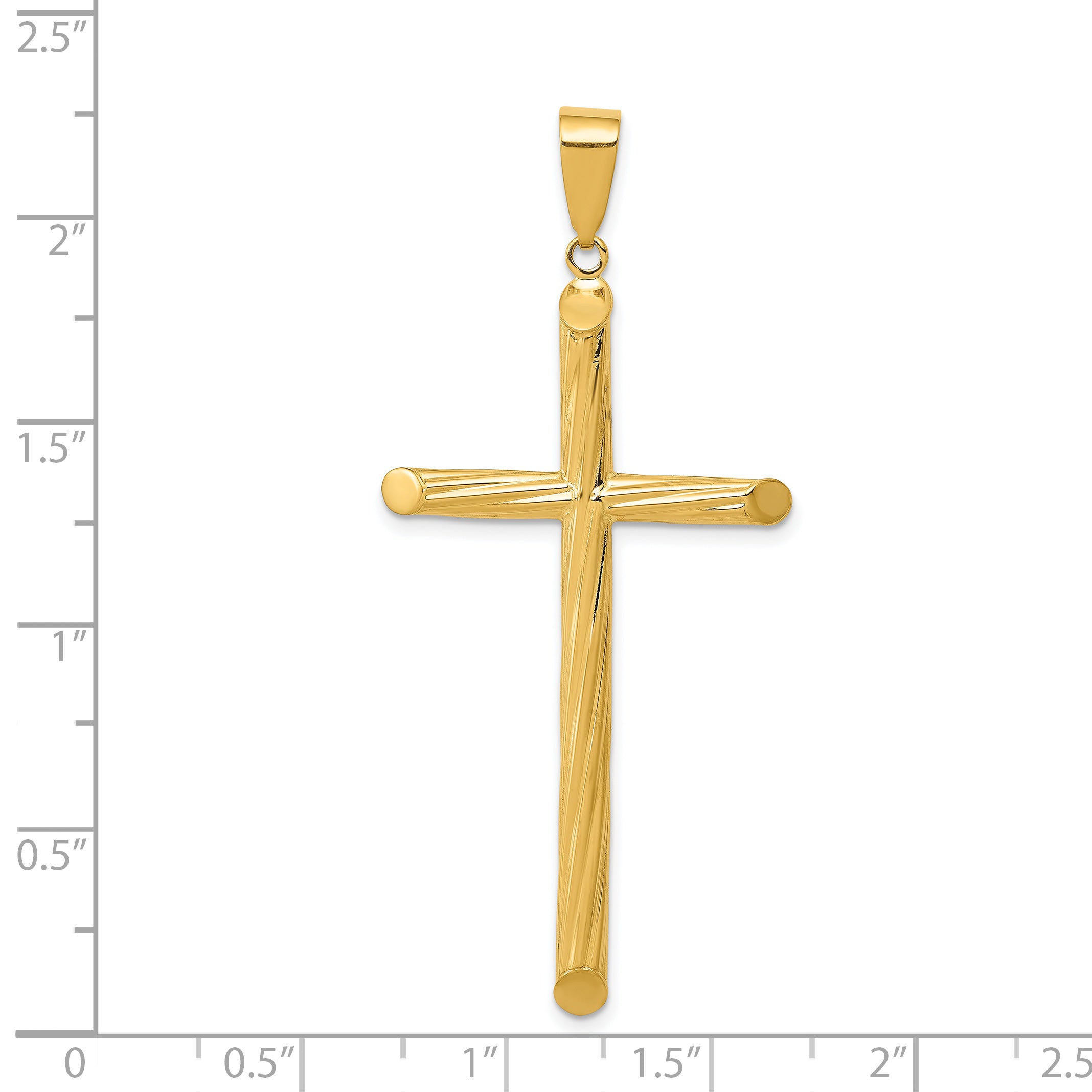14k Fancy Textured Cross Pendant