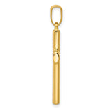 14K Reversible Textured/Polished Cross Pendant