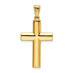 14K Reversible Textured/Polished Cross Pendant
