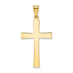 14k w/Rhodium Diamond-cut Cross Pendant