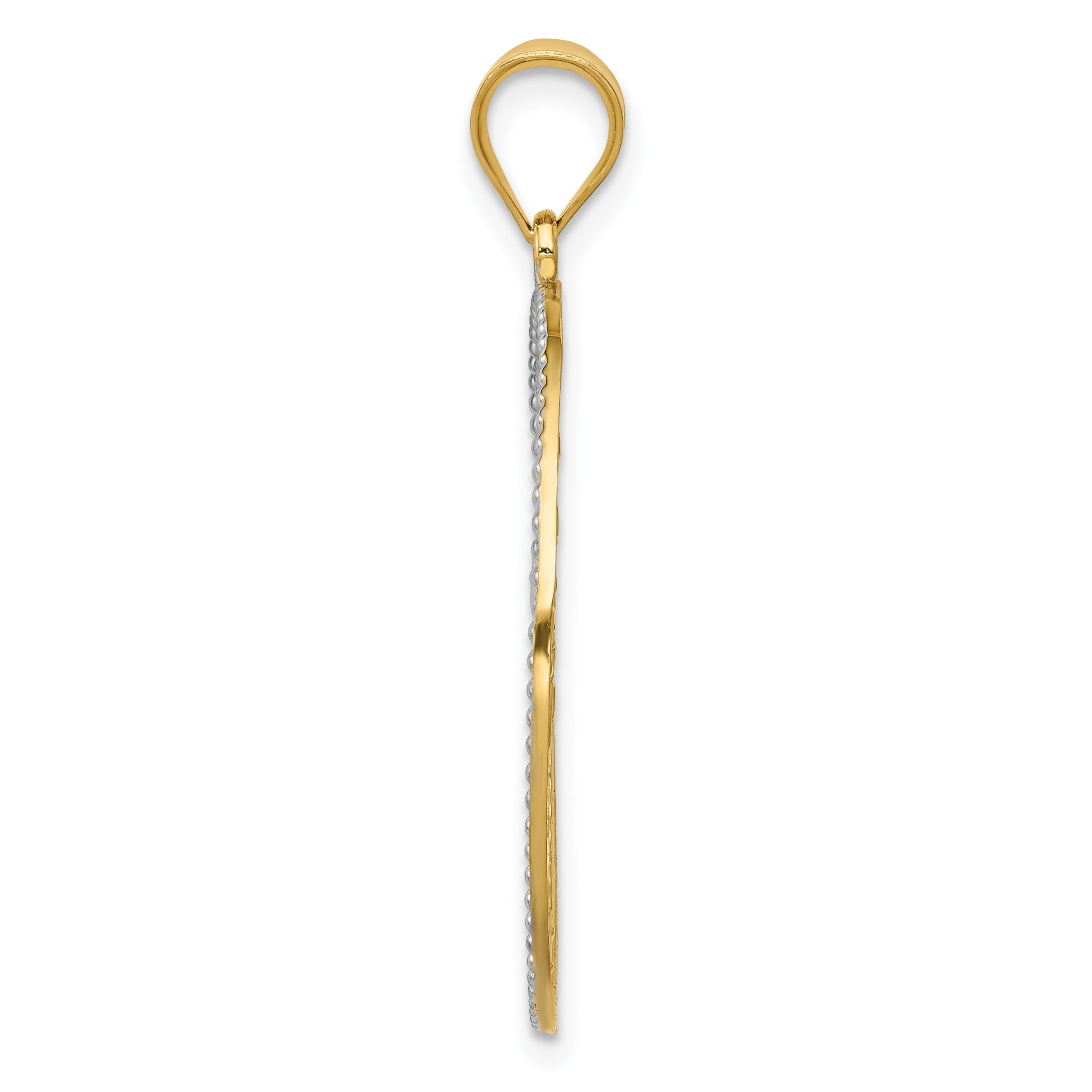 14k w/Rhodium Filigree Tree of Life Pendant