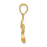 14k Diamond-cut Plumeria Pendant