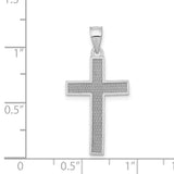 14K White Gold Cross Pendant