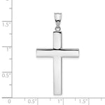 14k White Gold Polished Hollow Cross Pendant
