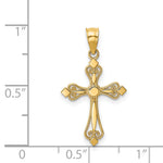 14k Mini Budded Cross Pendant