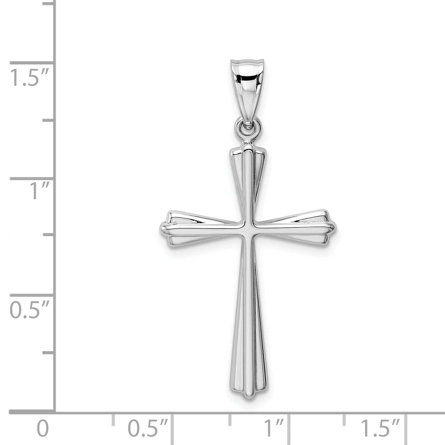 14k White Gold Polished Cross Pendant