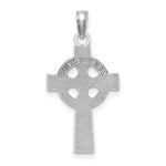 14k White Gold Celtic Cross Pendant
