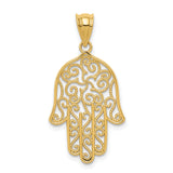14k Filigree Hamsa Pendant