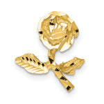 14k Satin Diamond-cut Rose Chain Slide