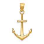 14K Gold Polished Anchor Pendant