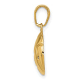 14K Gold Polished Volleyball Pendant