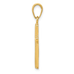 14K Polished Cross With Striped Border Pendant