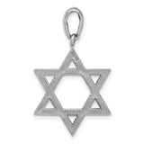 14k White Gold Star of David Pendant
