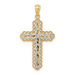 14K Two-tone Gold Polished 2 Level Cross Pendant