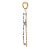 14K Two-tone Gold Polished 2 Level Cross Pendant