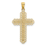 14K Two-tone Gold Polished 2 Level Cross Pendant