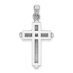 14K White Gold 2-D Beveled Stick Cross Charm