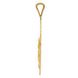 14k Polished Satin and D/C Crucifix Pendant