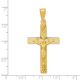 14k Polished Satin and D/C Crucifix Pendant