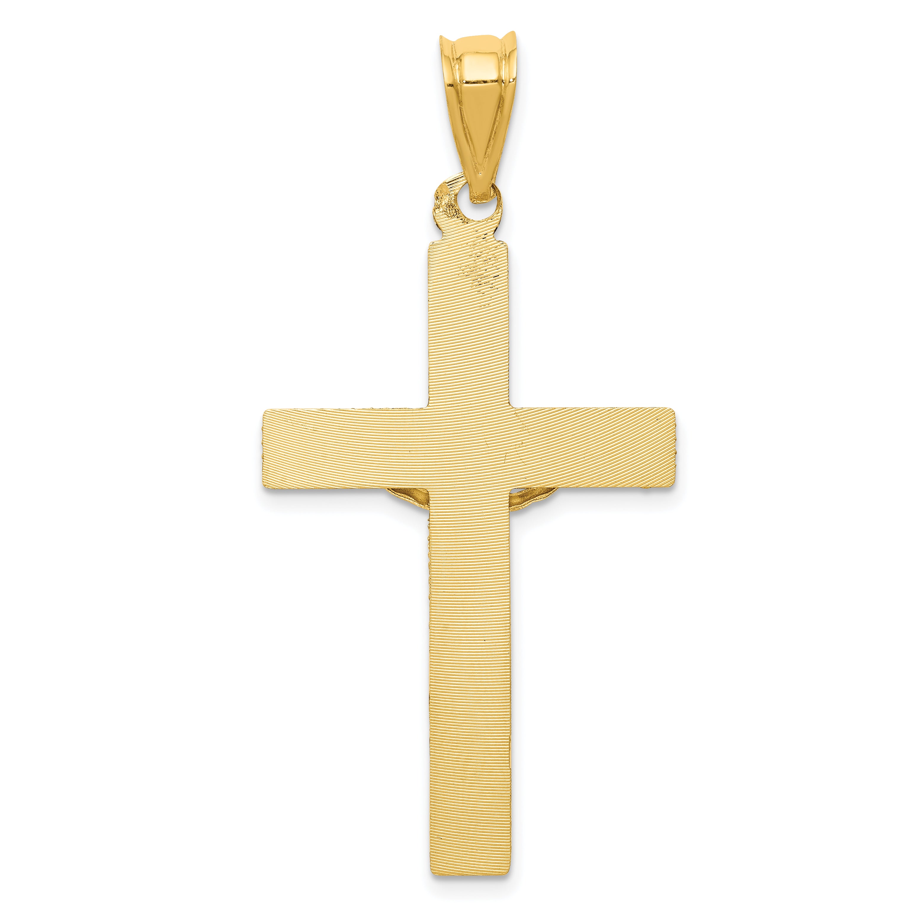 14k Polished Satin and D/C Crucifix Pendant