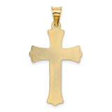14k Polished Satin and D/C Crucifix Pendant