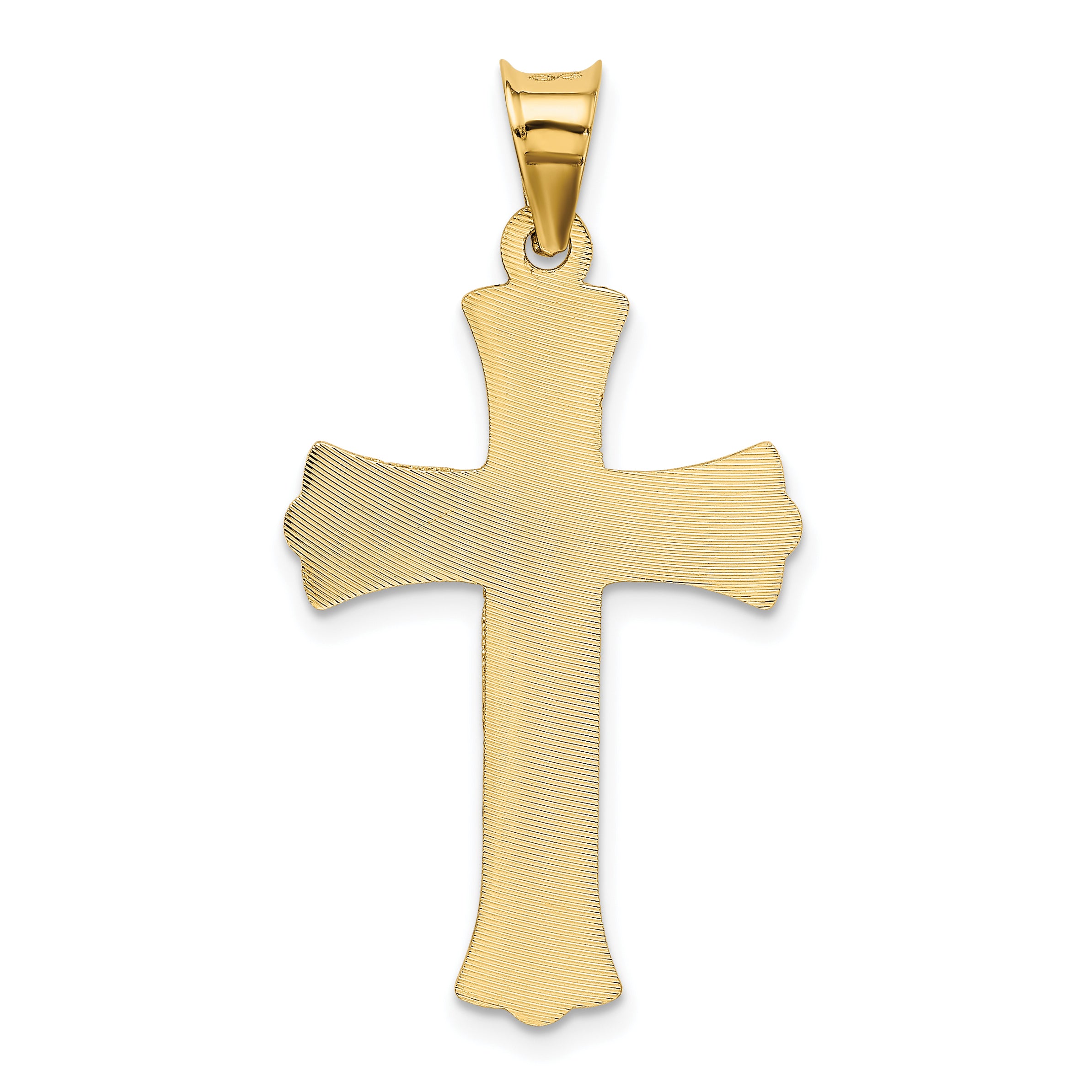 14k Polished Satin and D/C Crucifix Pendant